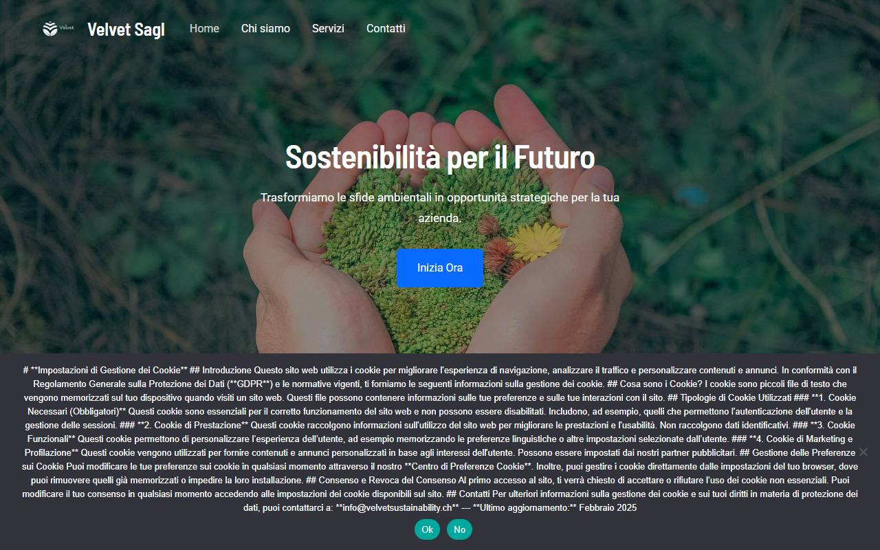Anteprima del sito: Velvet Sagl