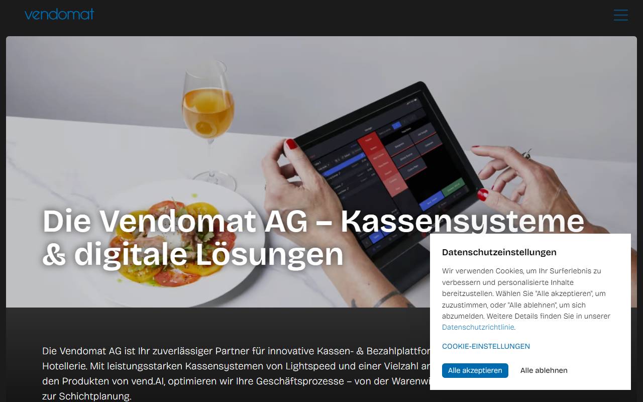 Anteprima del sito: Vendomat AG, succursale Ticino