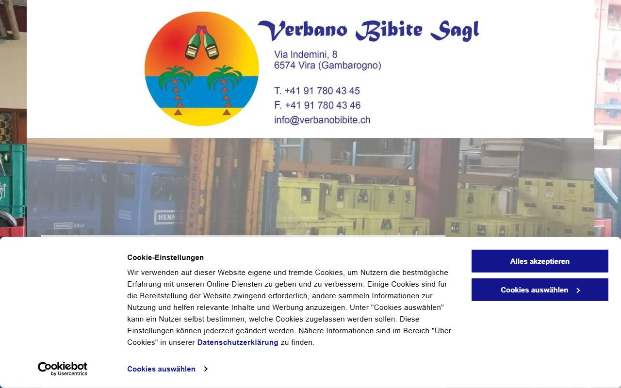 Anteprima del sito: VERBANO BIBITE Sagl