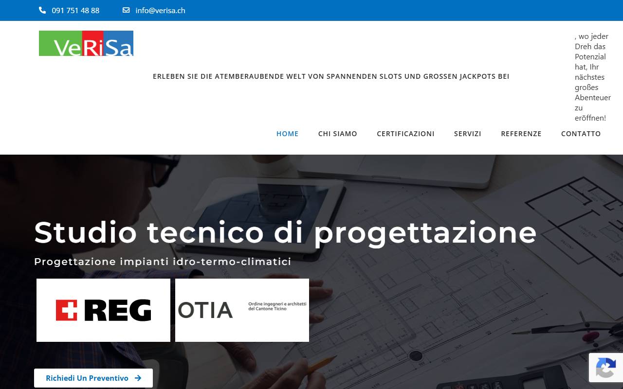 Anteprima del sito: VeRiSa progetti Sagl