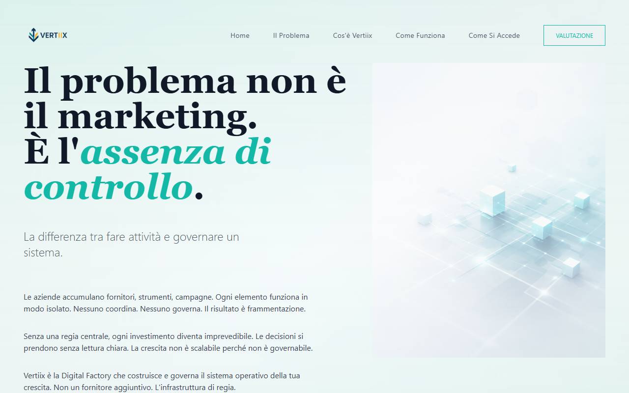Anteprima del sito: Vertiix di Budak