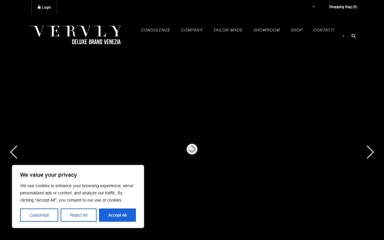 Anteprima del sito: VERVLY DELUXE BRAND VENEZIA SAGL