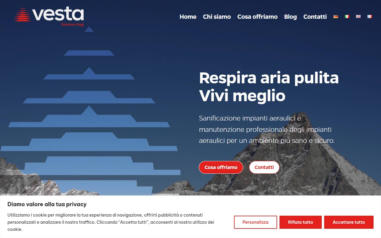 Anteprima del sito: Vesta Solutions SAGL