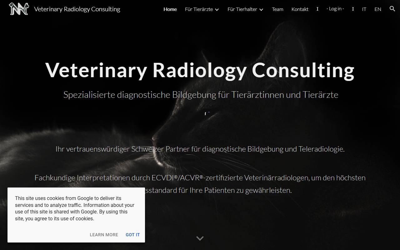 Anteprima del sito: Veterinary Radiology Consulting - Nico Mauri