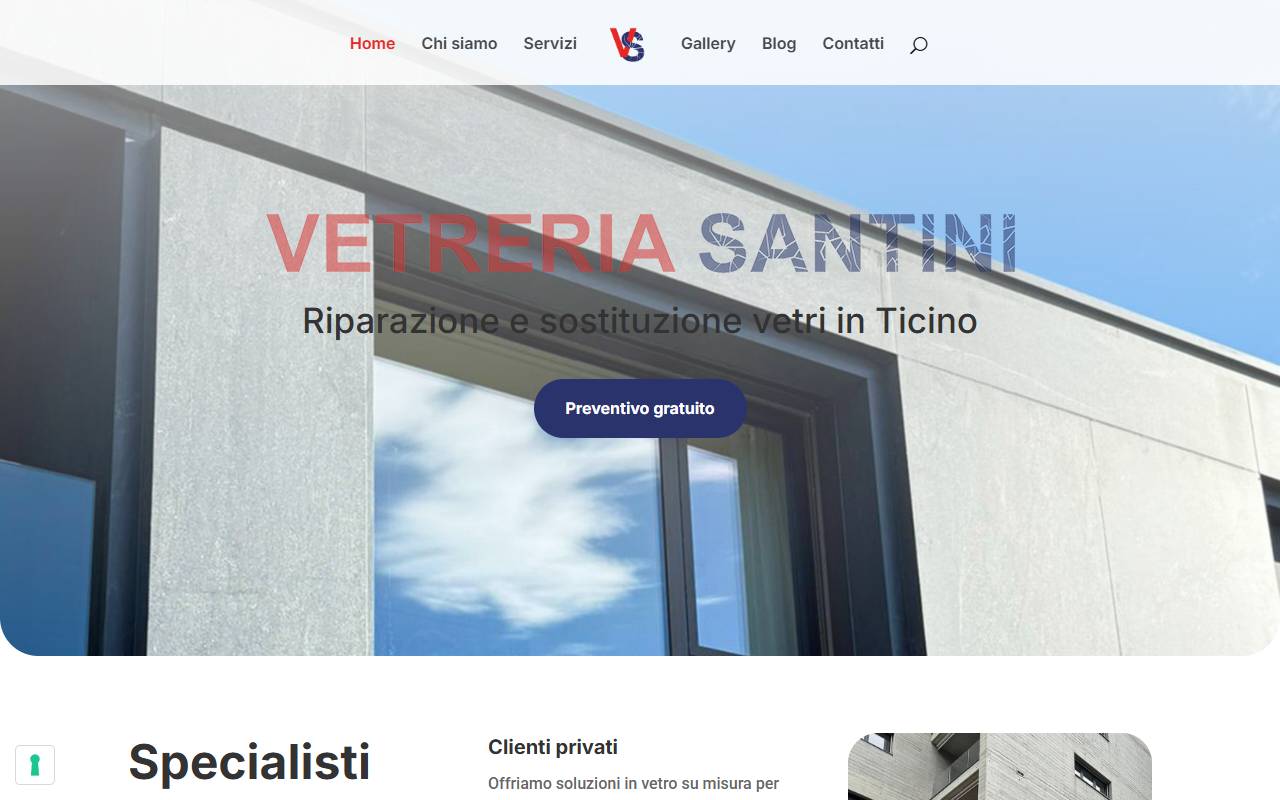 Anteprima del sito: Vetreria Santini Sagl