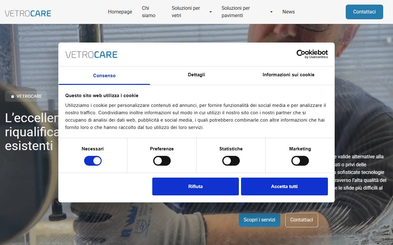 Anteprima del sito: Vetrocare SAGL