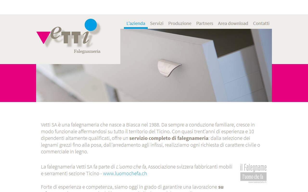 Anteprima del sito: Vetti SA