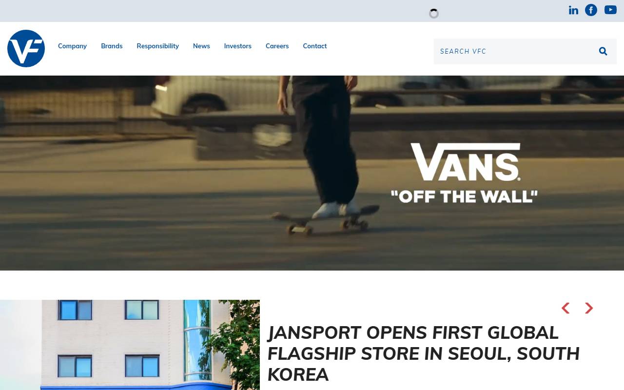 Anteprima del sito: VF International Sagl