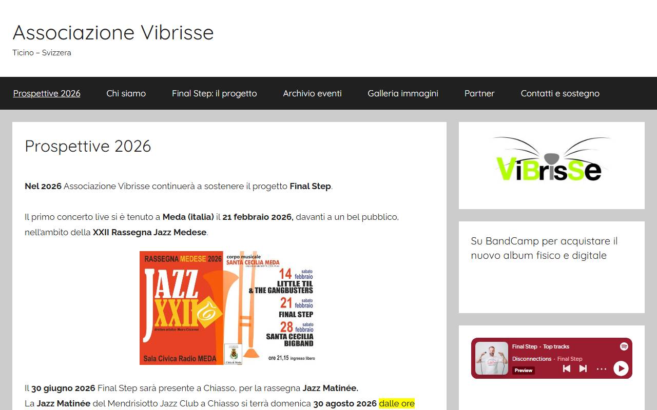 Anteprima del sito: Associazione Vibrisse