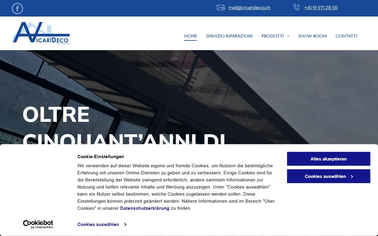 Anteprima del sito: Vicari Deco