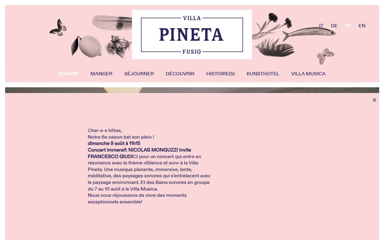 Anteprima del sito: Villa Pineta di Schenk