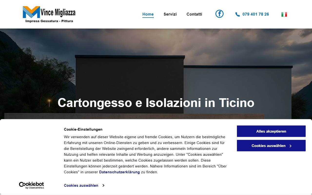 Anteprima del sito: Vince Migliazza Sagl