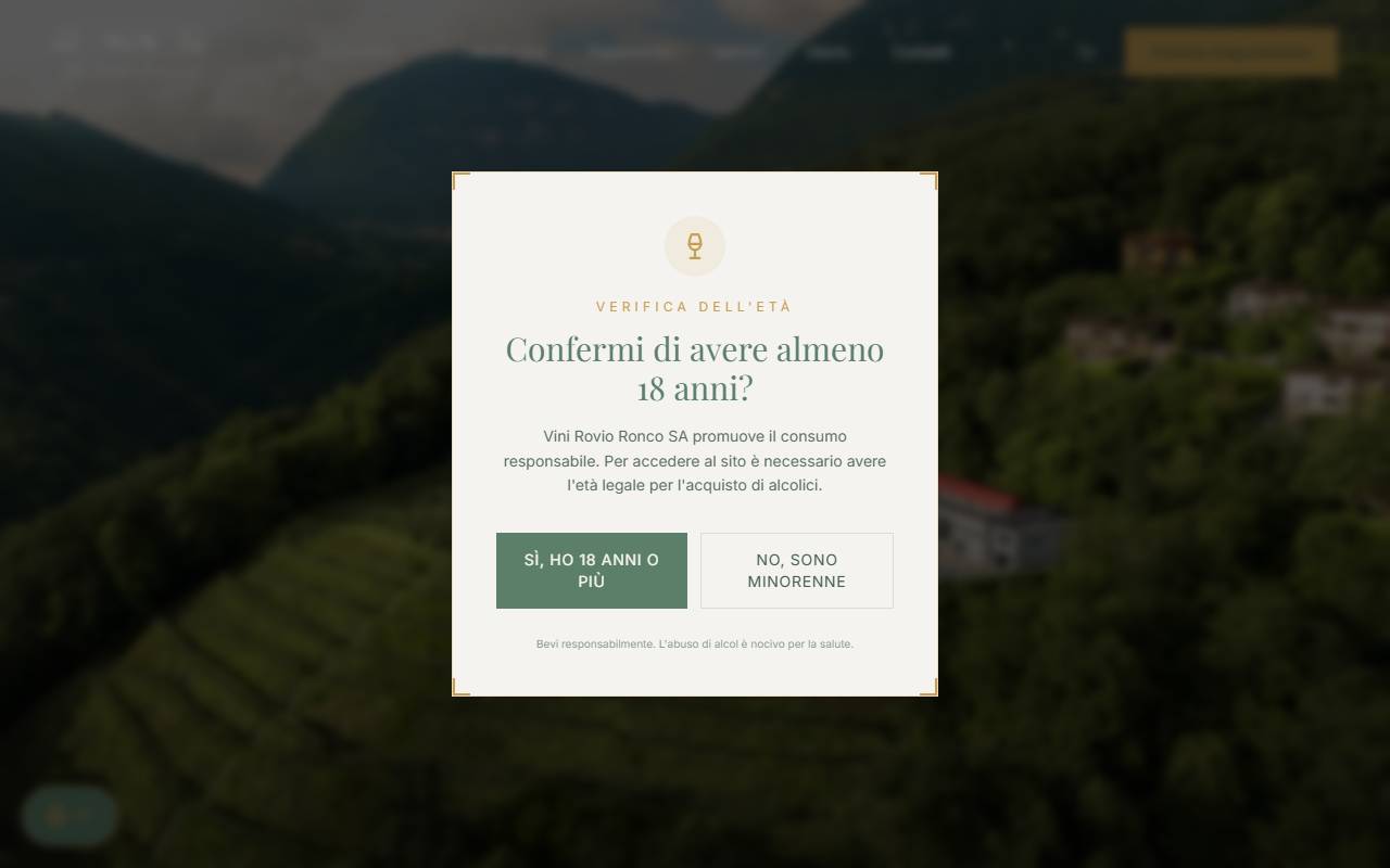 Anteprima del sito: Vini Rovio Ronco SA