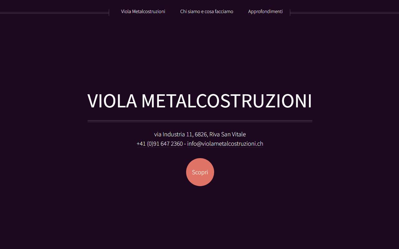 Anteprima del sito: Viola Metalcostruzioni SA