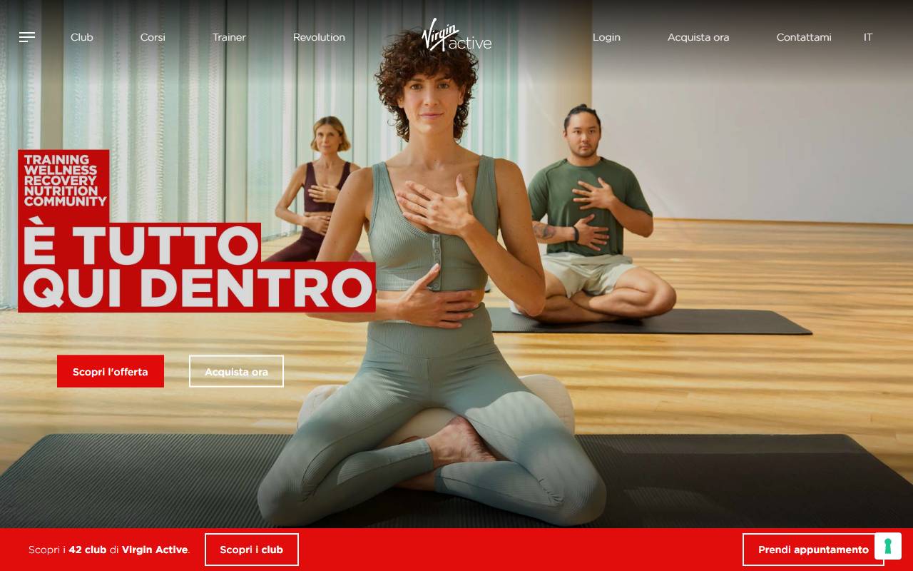 Anteprima del sito: Virgin Active Lugano Sagl