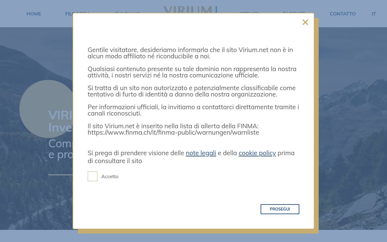 Anteprima del sito: VIRIUM Investimenti SA