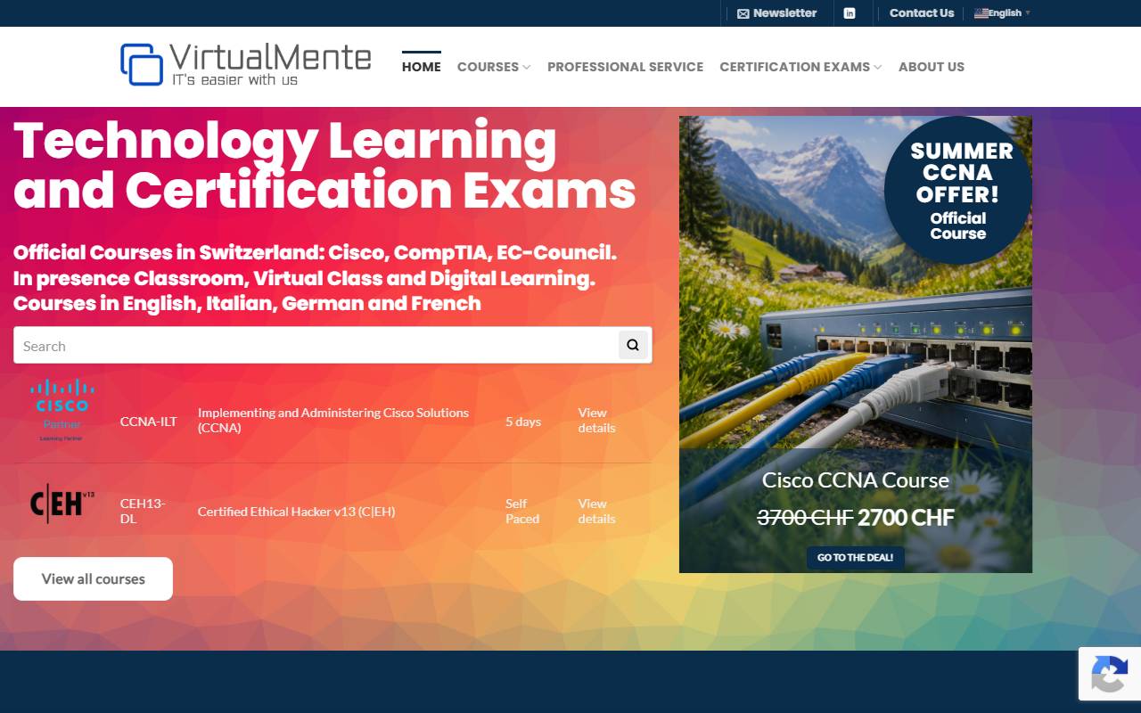 Anteprima del sito: VirtualMente Sagl