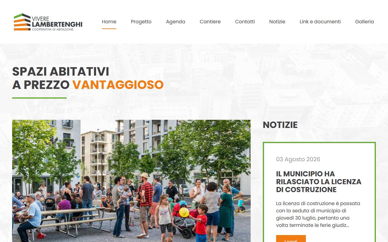 Anteprima del sito: Società cooperativa di abitazione Vivere Lambertenghi