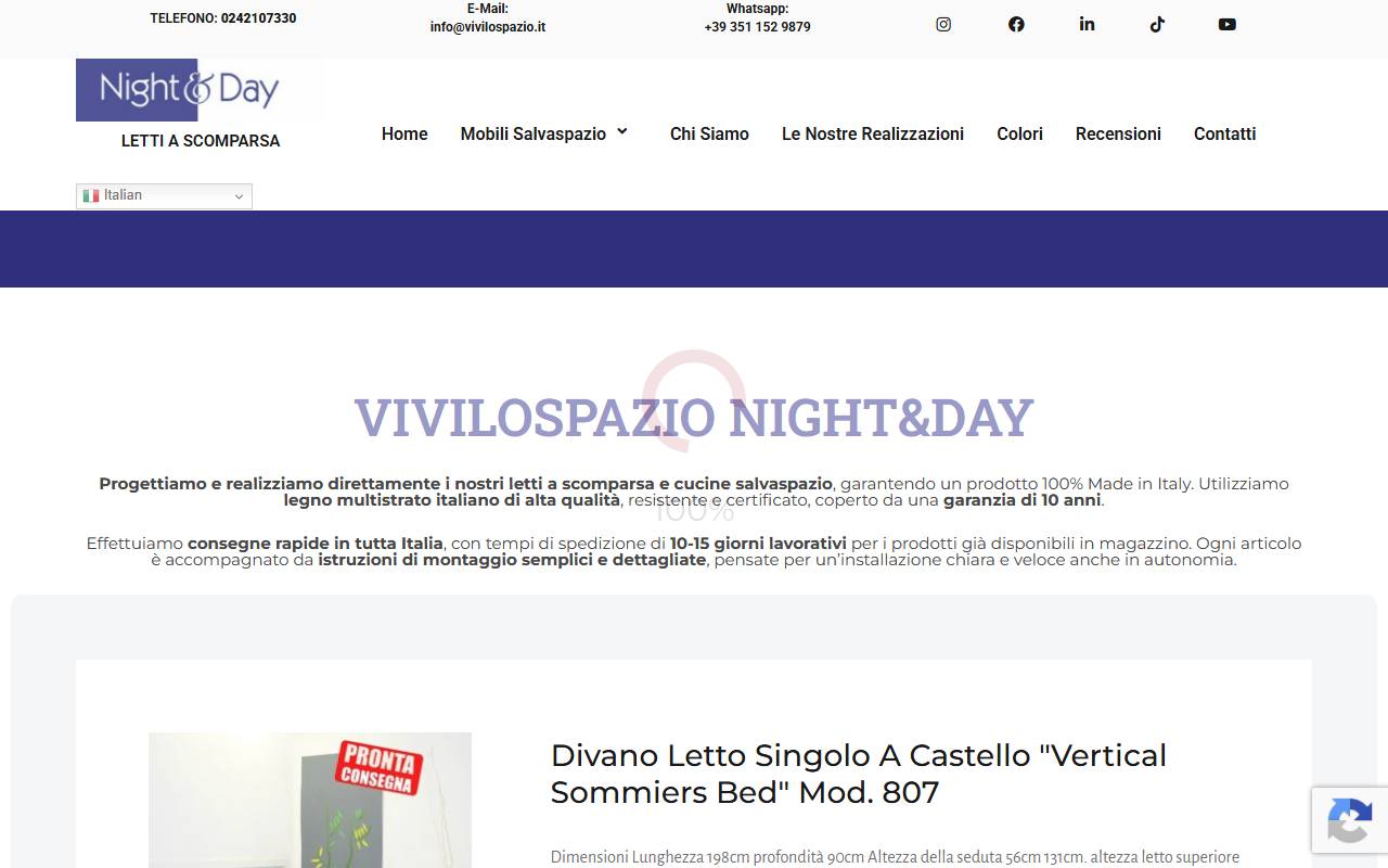 Anteprima del sito: VIVILOSPAZIO SA
