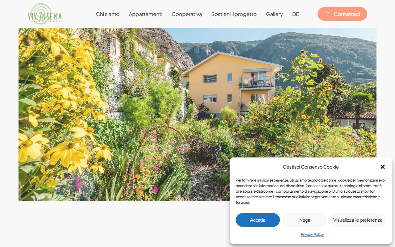 Anteprima del sito: Cooperativa abitativa VIV INSEMA