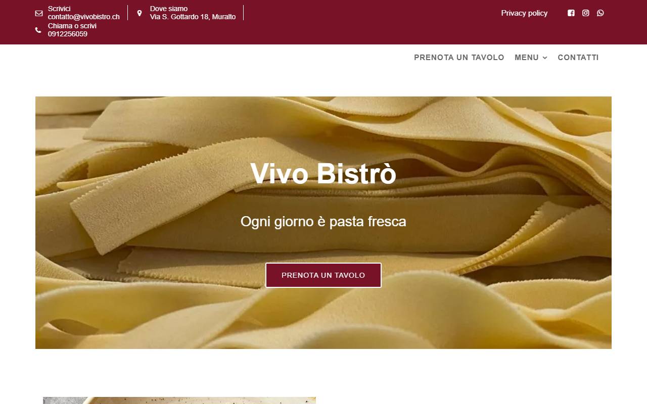 Anteprima del sito: Vivo Bistrò di Del Duca Mario