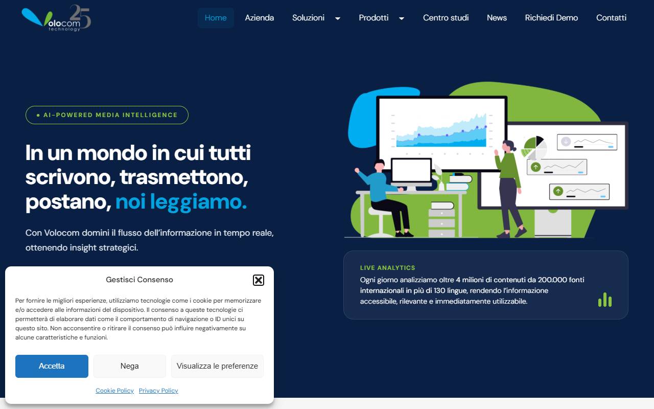 Anteprima del sito: Volocom Technology Sagl