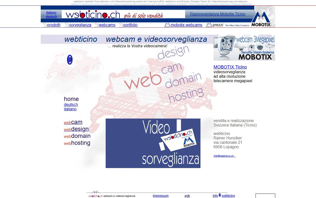 Anteprima del sito: Webticino di Rainer Hunziker