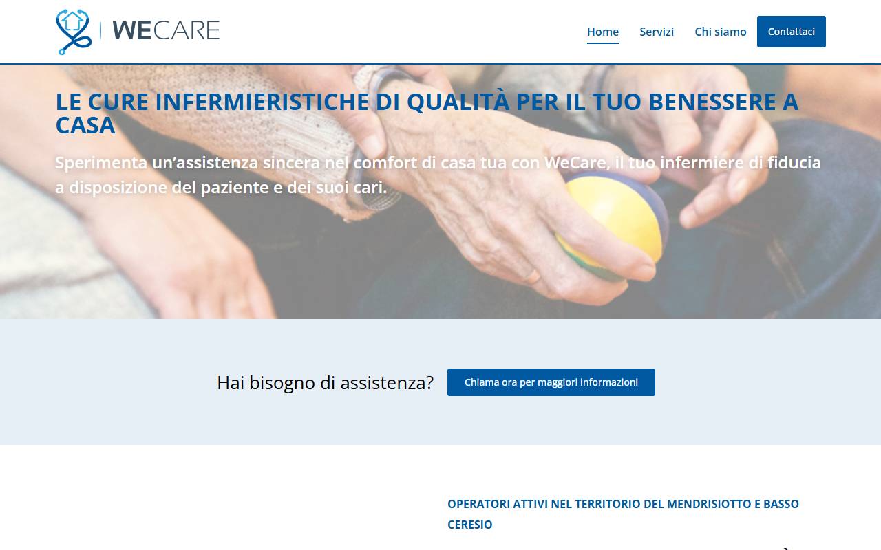 Anteprima del sito: WeCare cure infermieristiche a domicilio di Edison Gaxherri