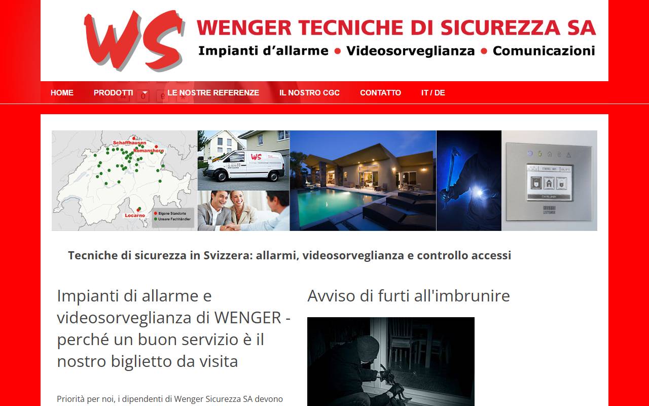 Anteprima del sito: Wenger Tecniche di Sicurezza SA