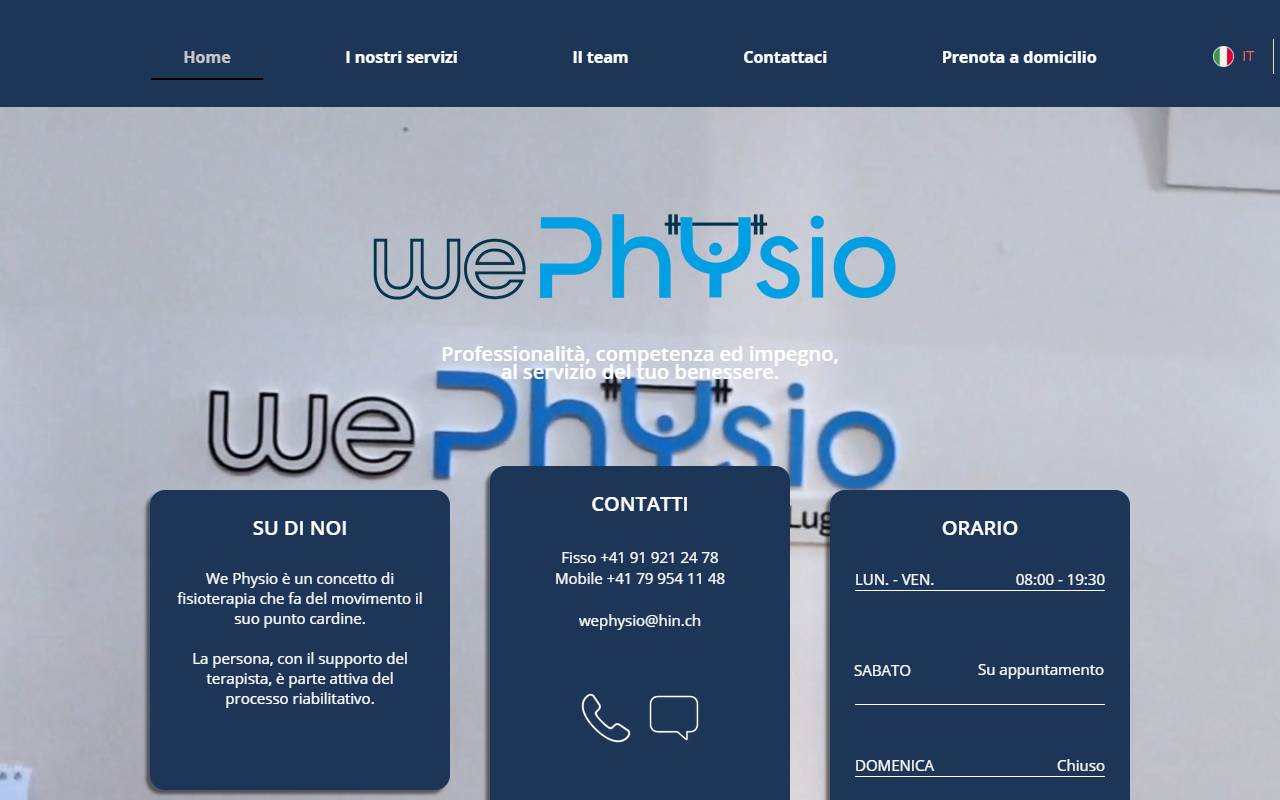 Anteprima del sito: We Physio Sagl