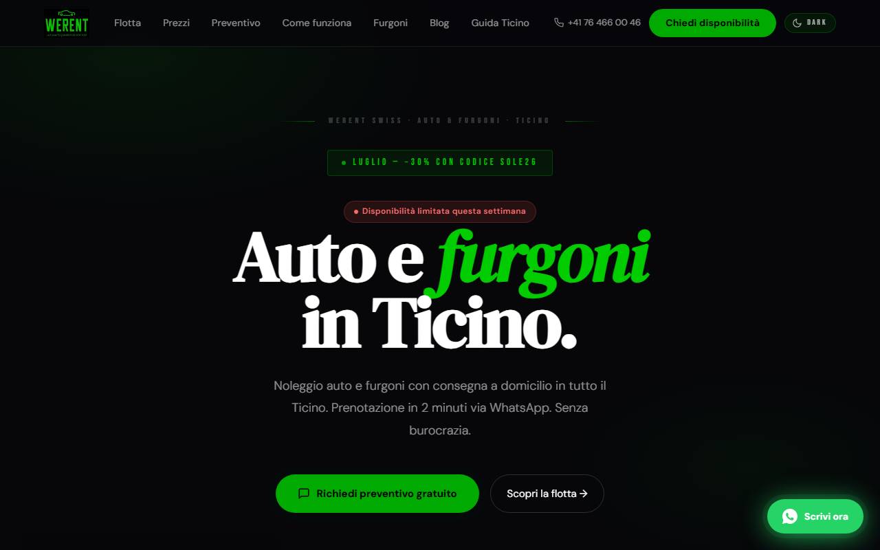 Anteprima del sito: WeRent Swiss di Armando Migliaccio