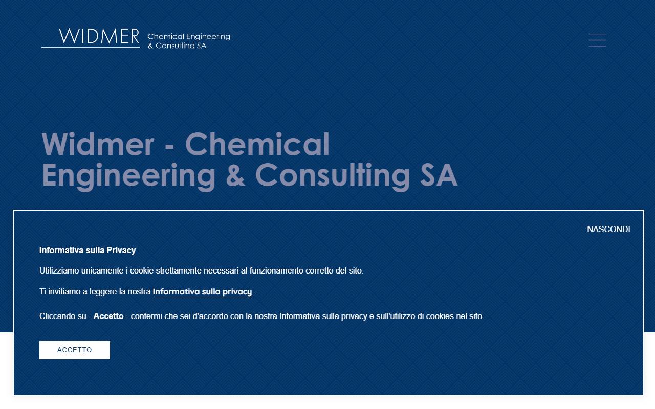 Anteprima del sito: Widmer - Chemical Engineering & Consulting SA