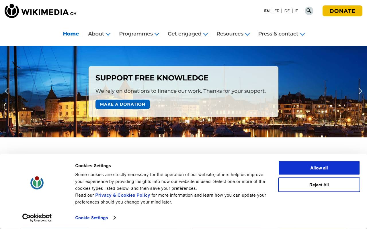Anteprima del sito: Wikimedia CH