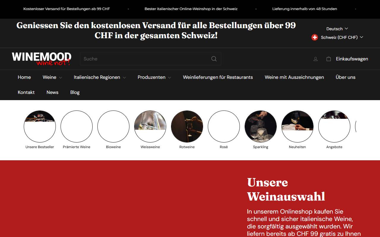 Anteprima del sito: Wine Mood GmbH