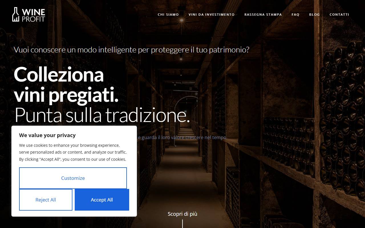 Anteprima del sito: WineProfit Sagl