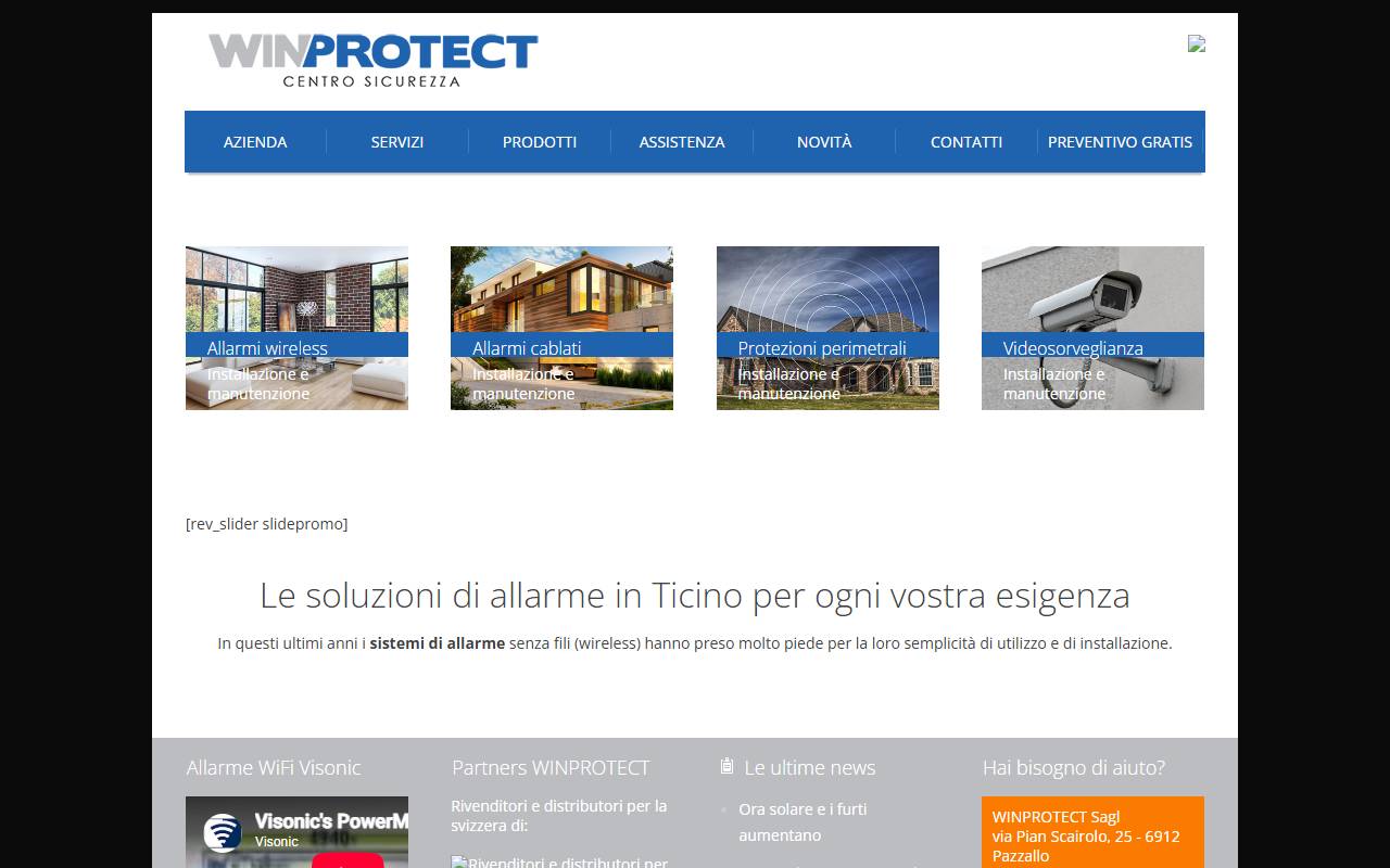 Anteprima del sito: Winprotect Sagl