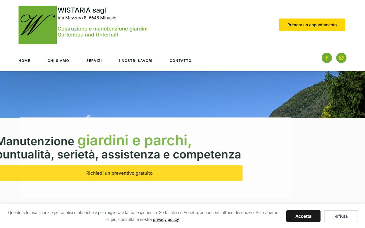 Anteprima del sito: Wistaria Sagl