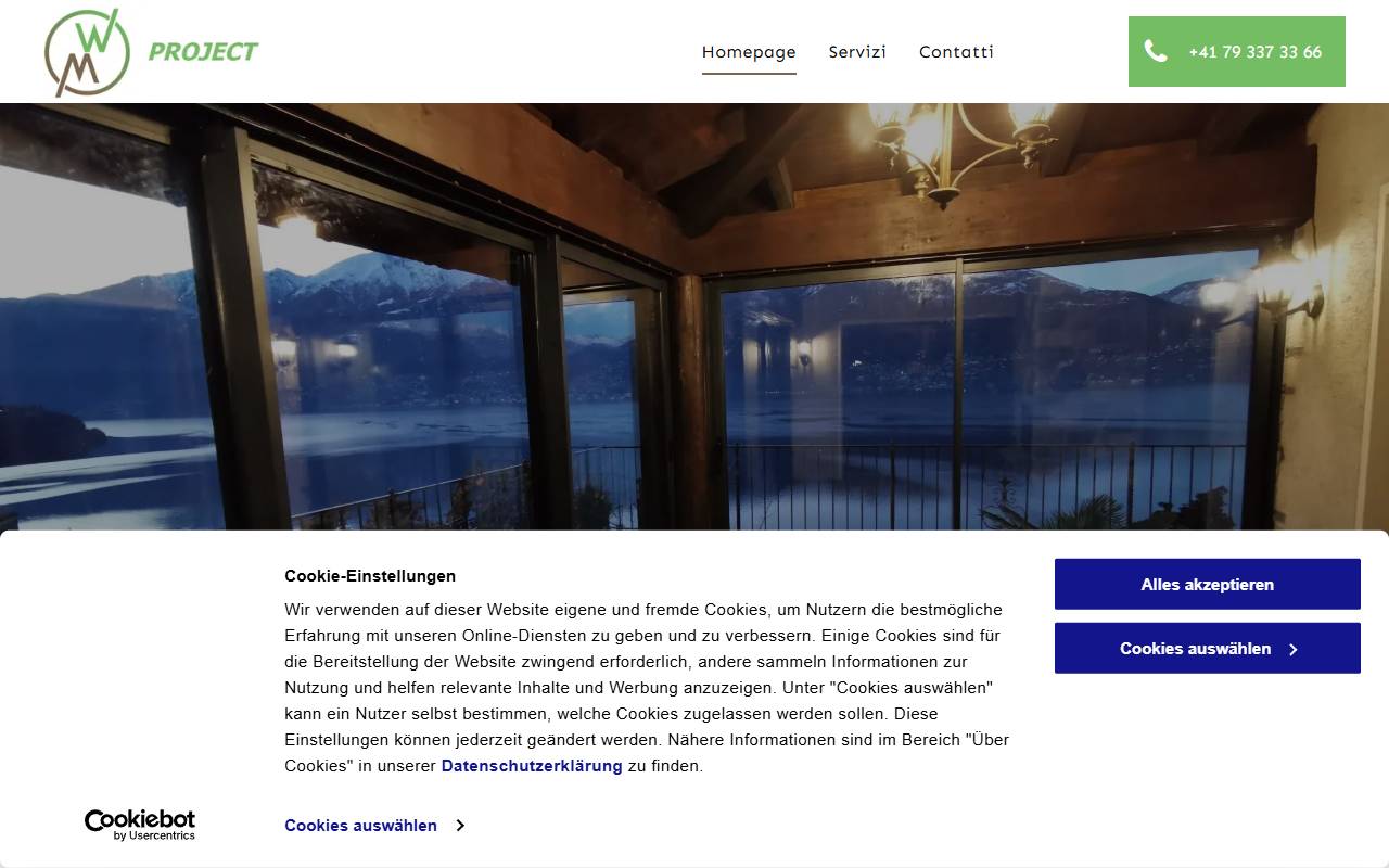 Anteprima del sito: WM Project Sagl