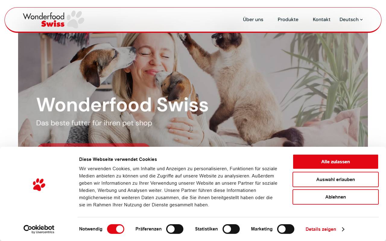 Anteprima del sito: Wonderfood Swiss SA