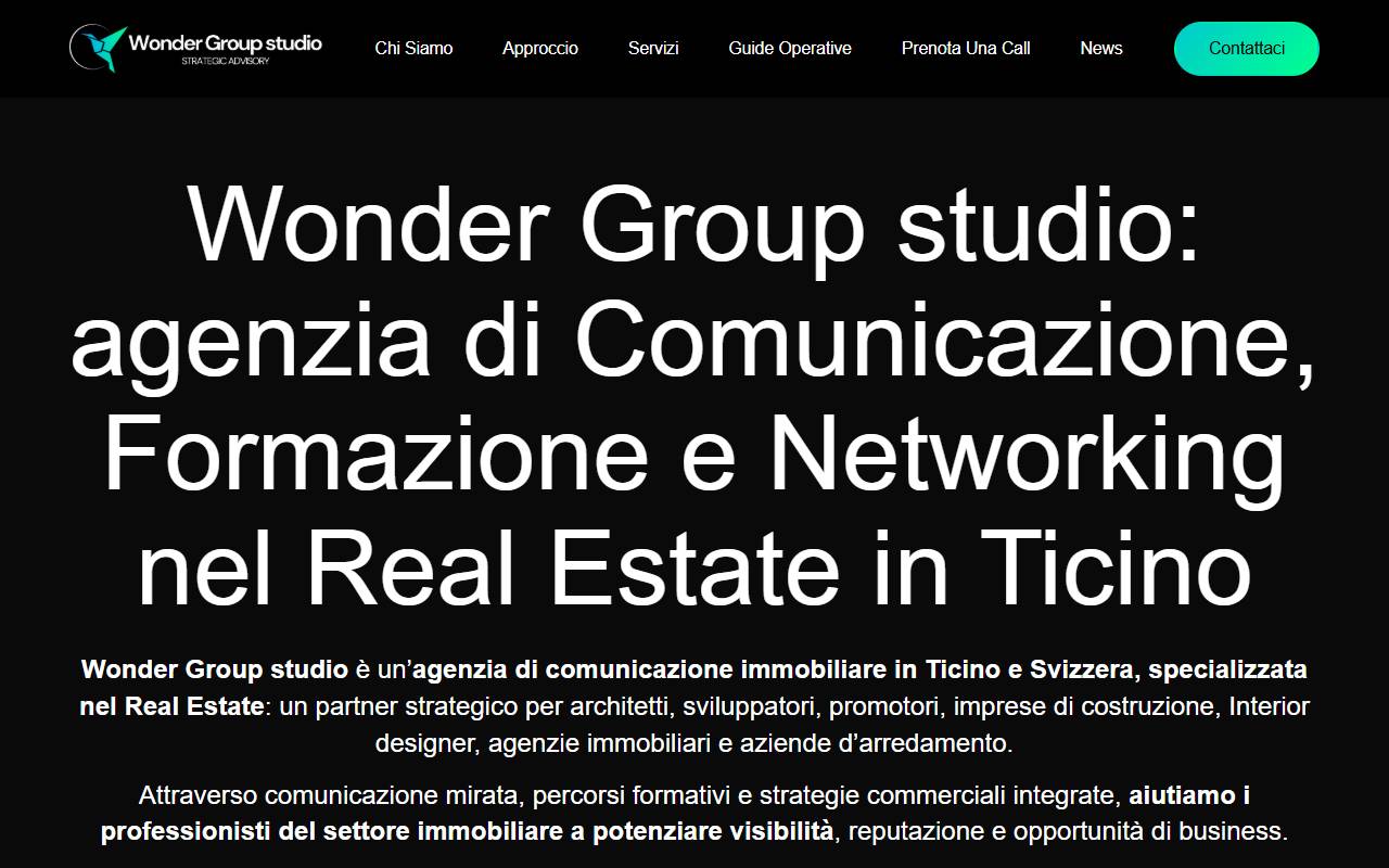 Anteprima del sito: Wonder Group studio Sagl