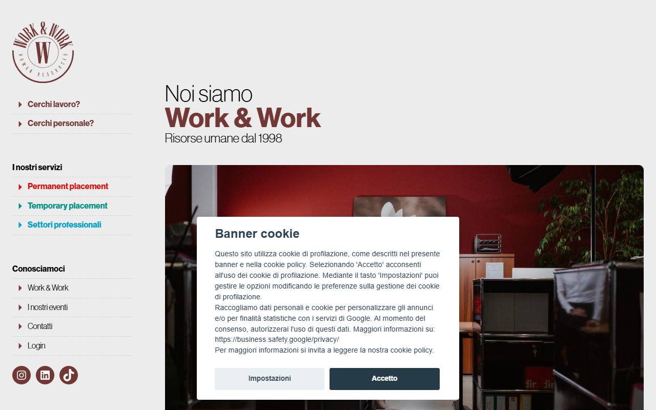 Anteprima del sito: Work & Work SA