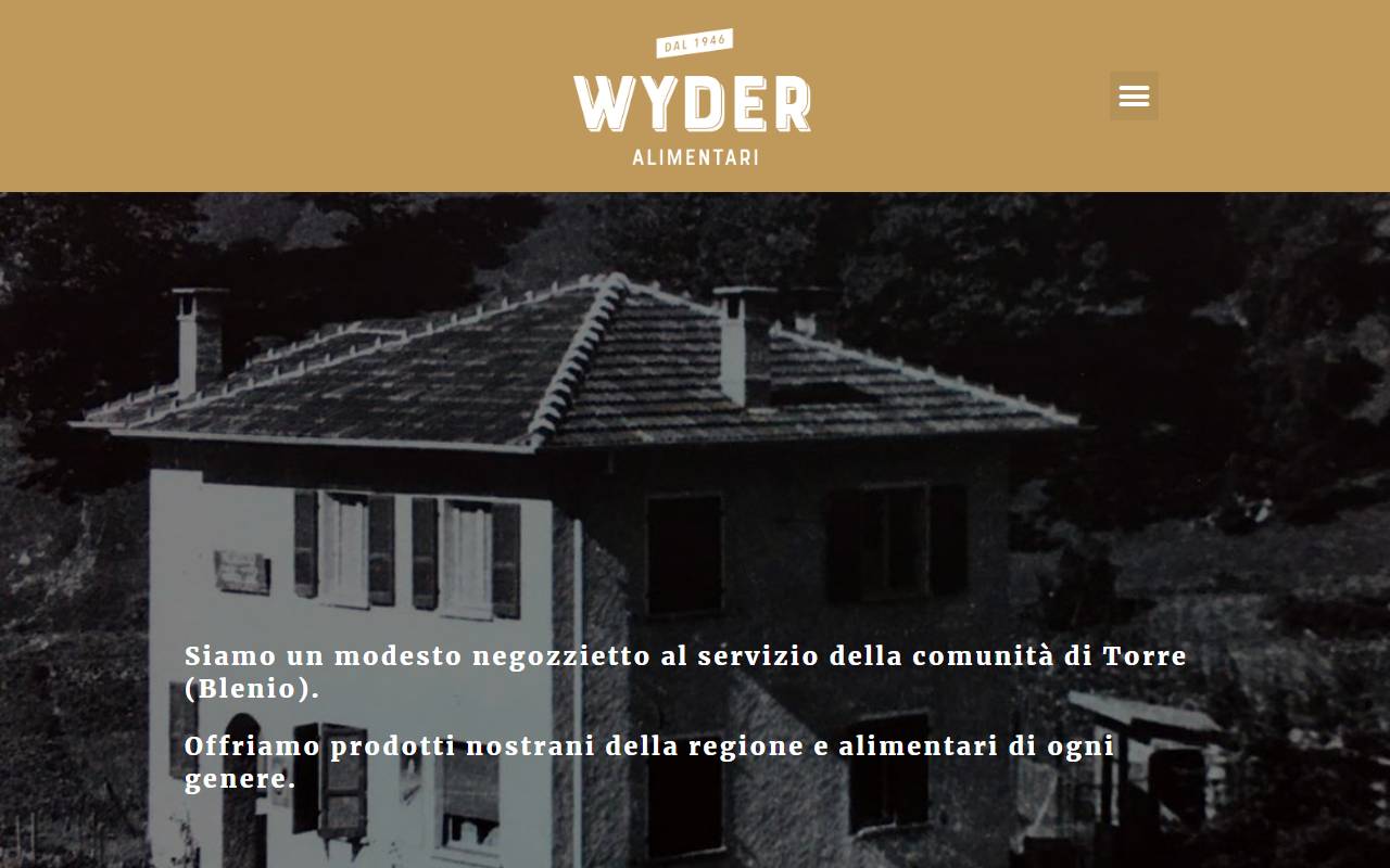 Anteprima del sito: Wyder Alimentari Sagl