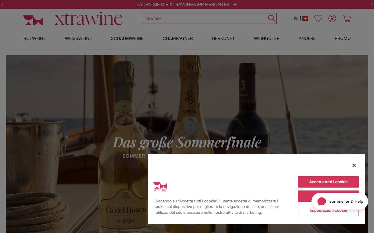 Anteprima del sito: XtraWine Swiss Sagl