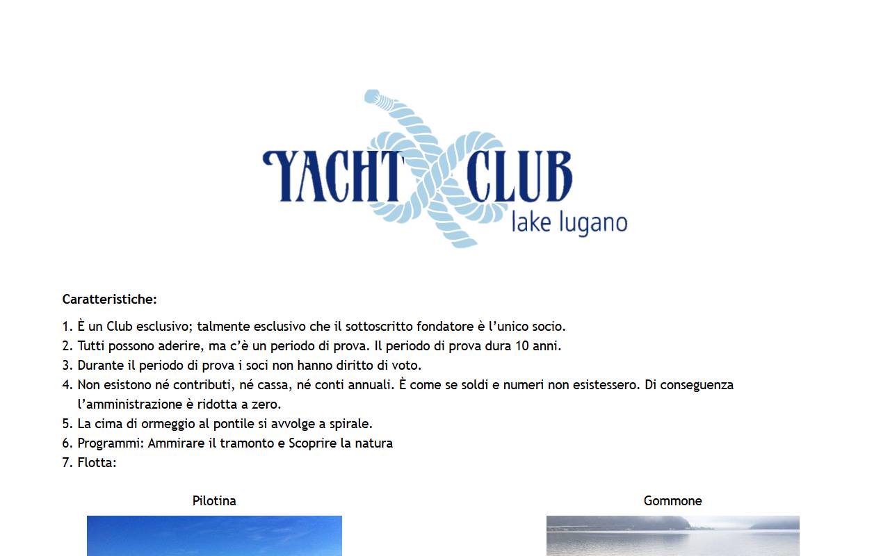 Anteprima del sito: Yacht Club Lake Lugano (YCLL)