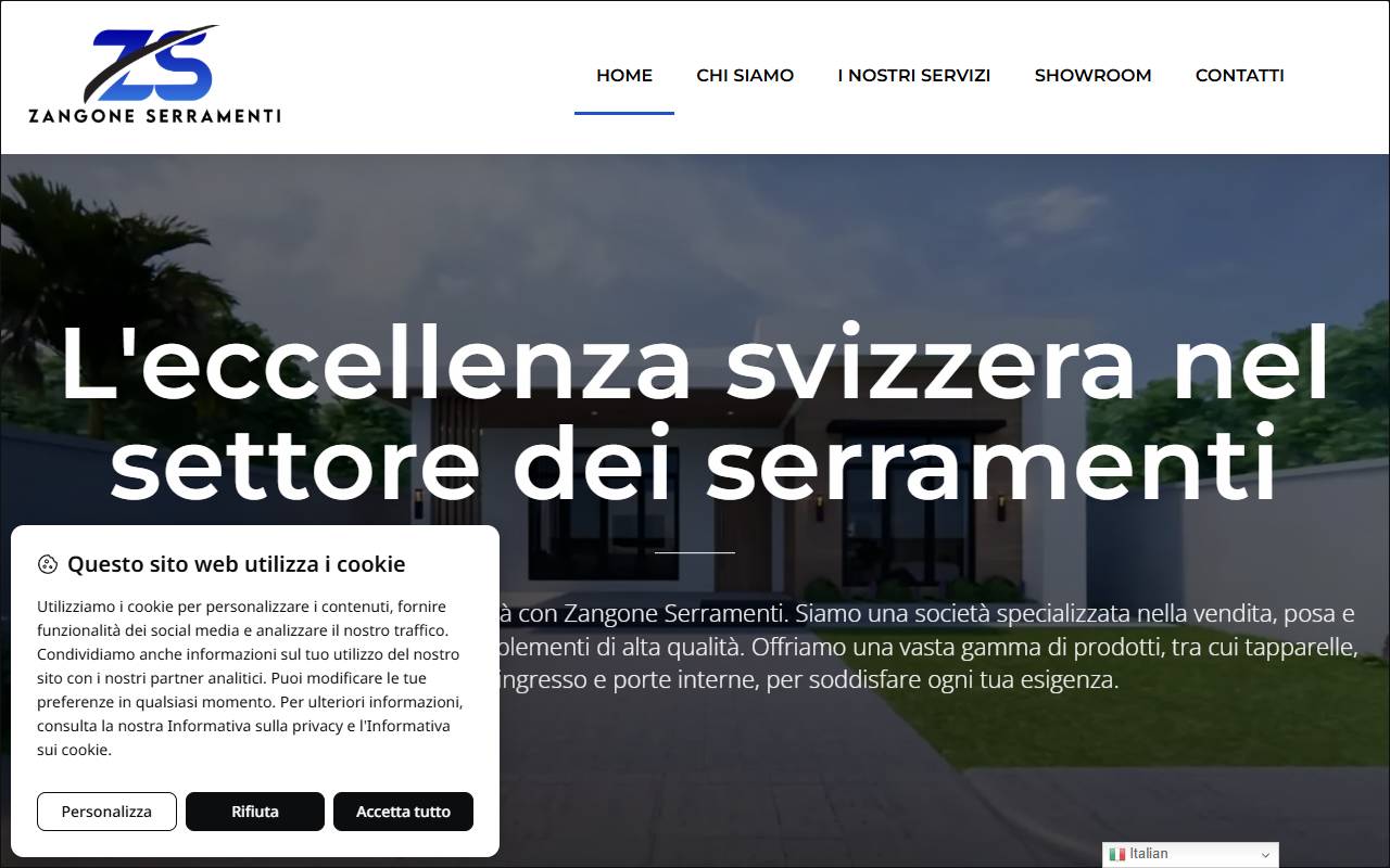 Anteprima del sito: Zangone Serramenti SAGL