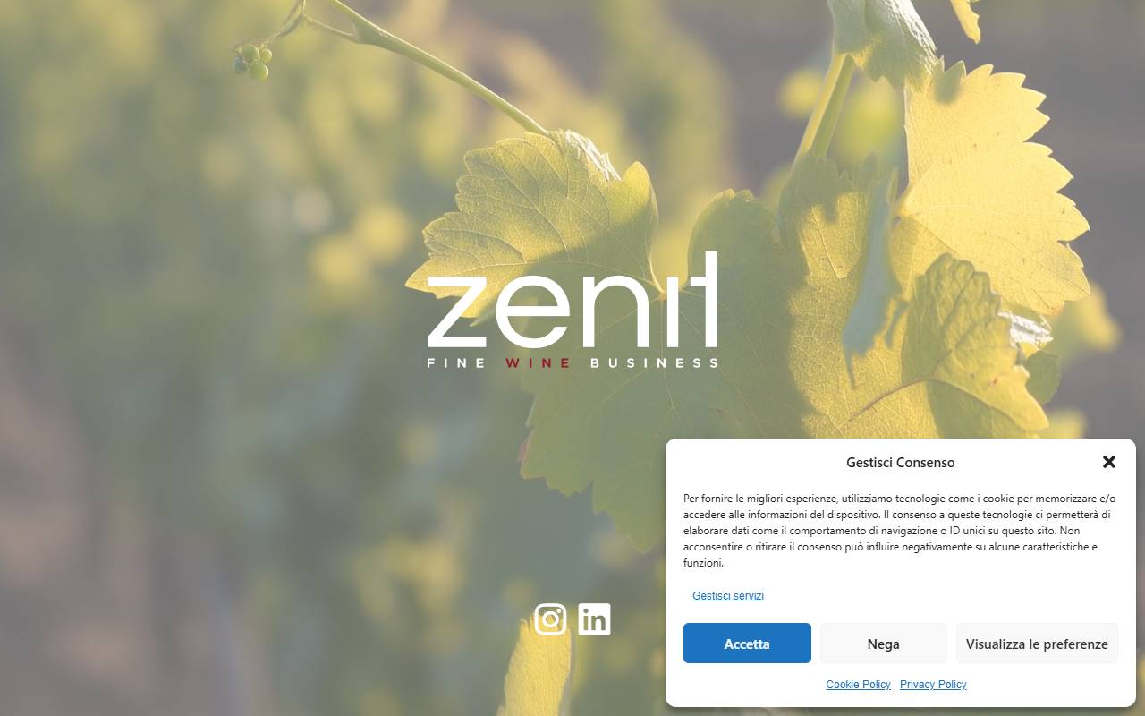 Anteprima del sito: Zenit Wine Sagl