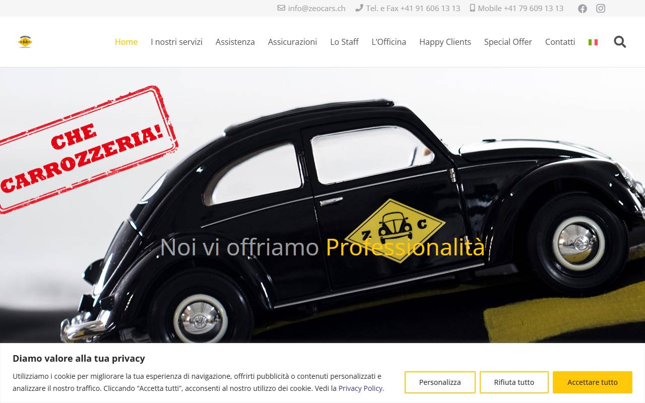 Anteprima del sito: Zeo Cars Sagl