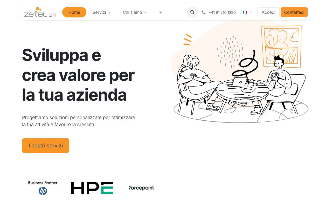 Anteprima del sito: Zetel SA