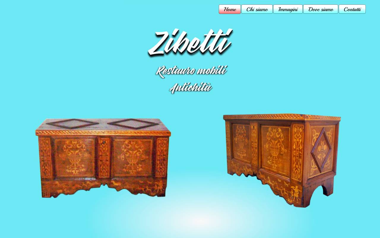 Anteprima del sito: Zibetti Sagl - Laboratorio restauro