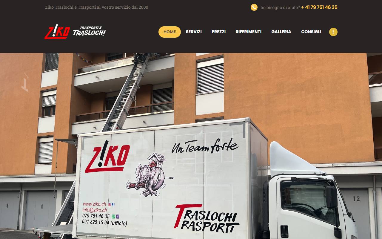 Anteprima del sito: Ziko Traslochi di Todorovic Ivan